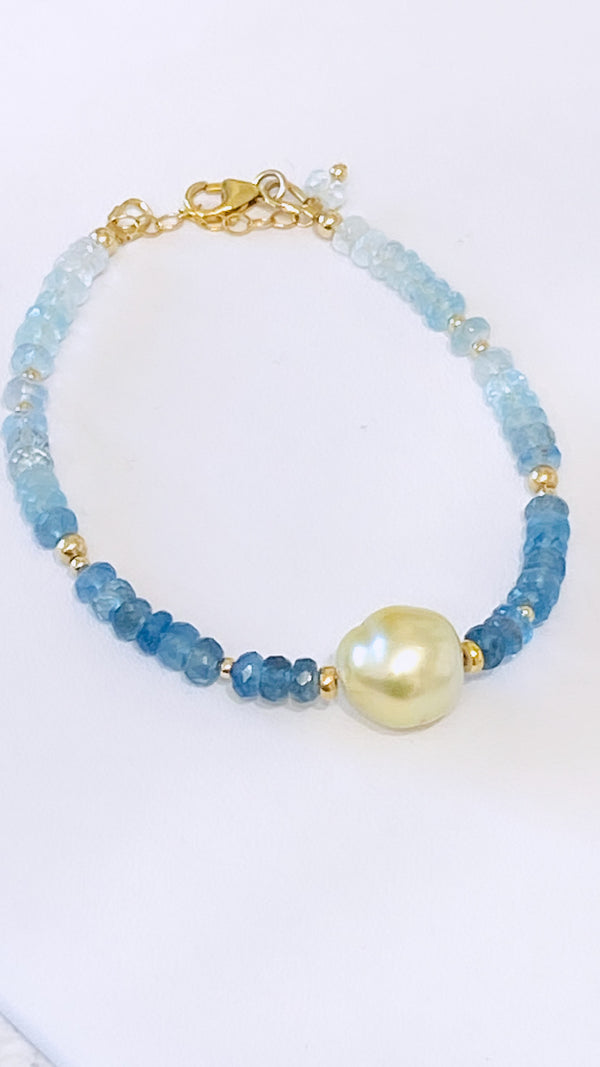 Avalon bracelet - South Sea x Aquamarine
