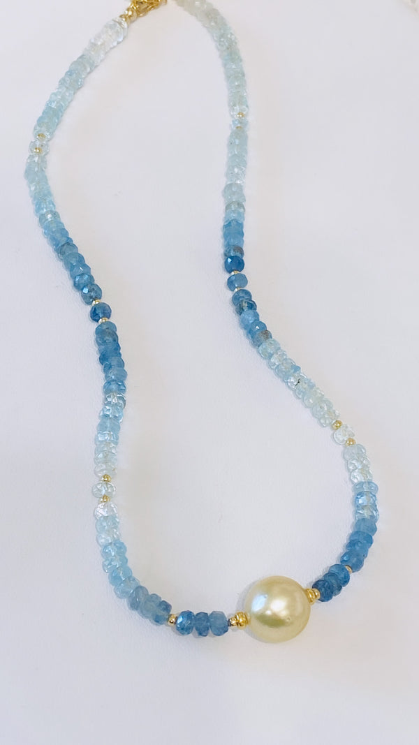 Avalon necklace - South Sea x Aquamarine