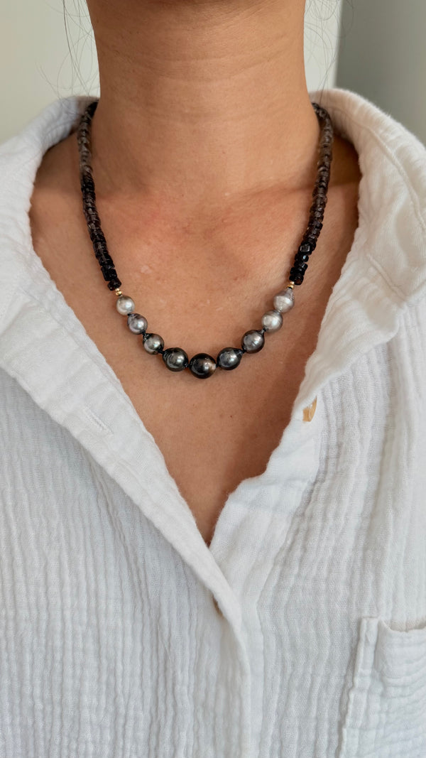 Ariel  7 necklace - smoky quartz