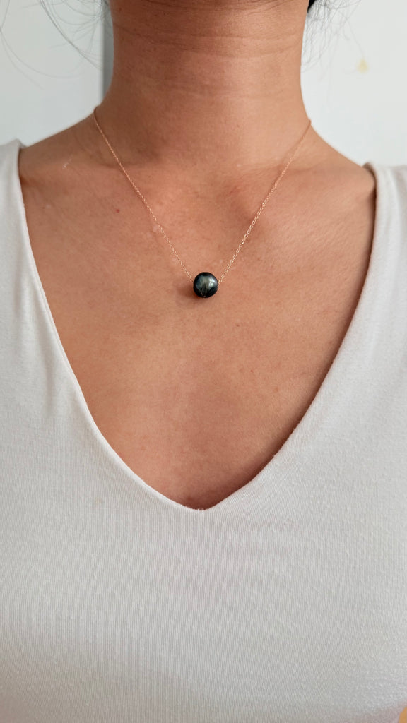 Tahitian Pearl necklace - Rose Gold