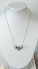 Triple floating pearl necklace - Silver Tahitian