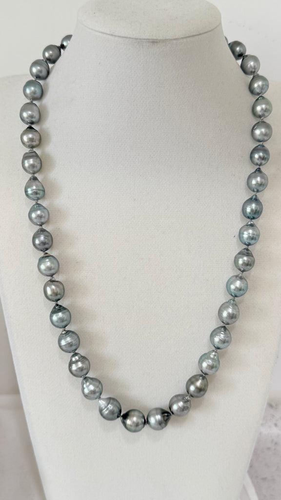Tahitian Pearl strand - Platinum Silver