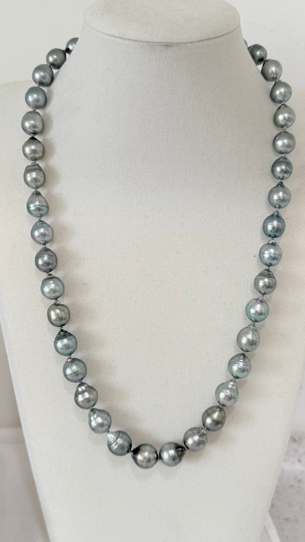 Tahitian Pearl strand - Platinum Silver