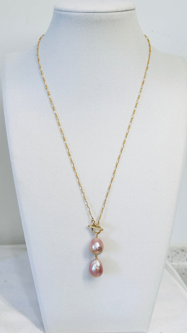 Double toggle necklace - Edison pearls