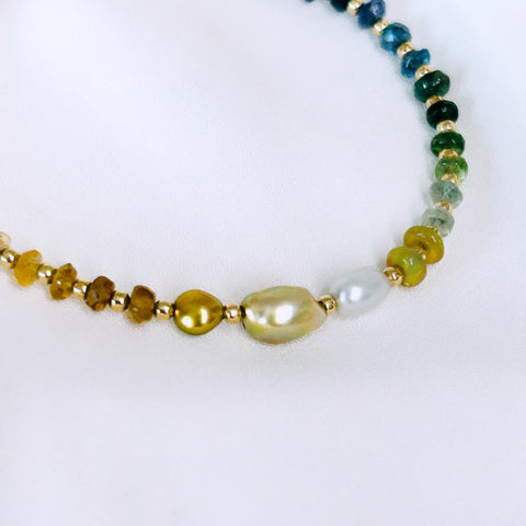 Alexa rainbow keshi bracelet