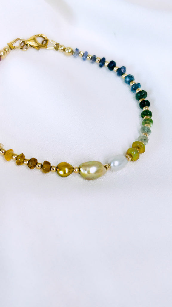 Alexa rainbow keshi bracelet