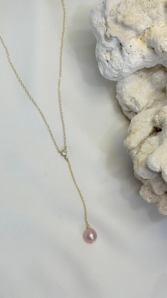 Mystic necklace - 8mm Pink Edison