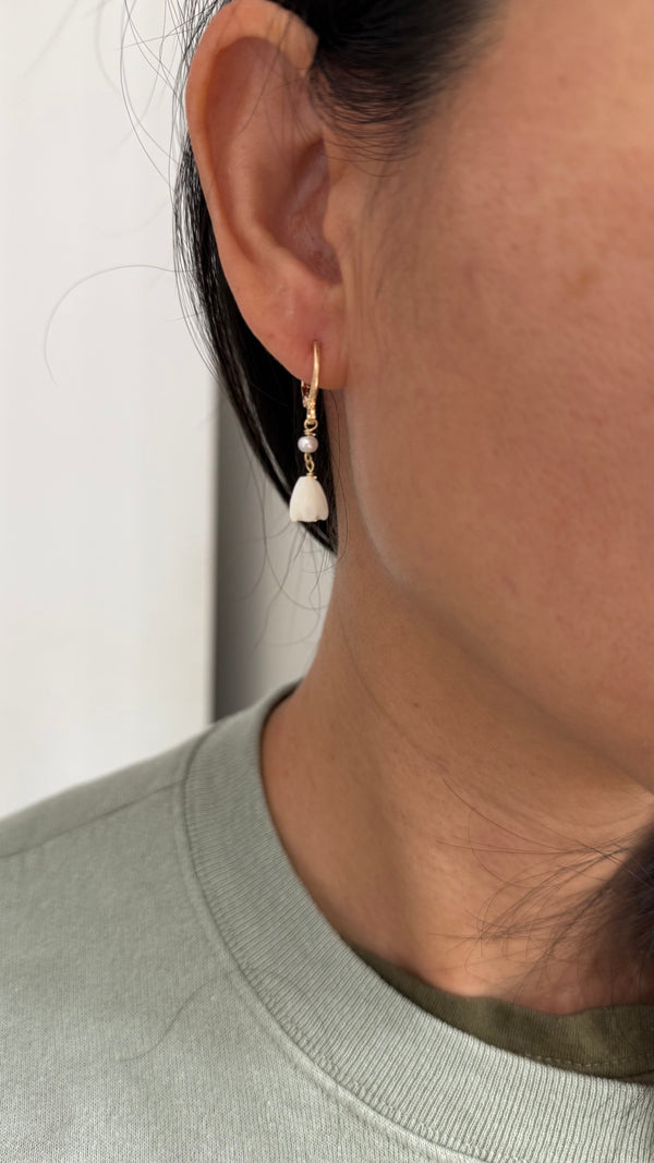 Pikake x keshi huggy earrings - 18k gf