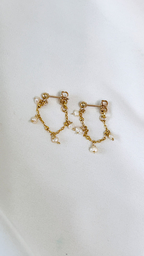 Dewdrop post hoop earrings