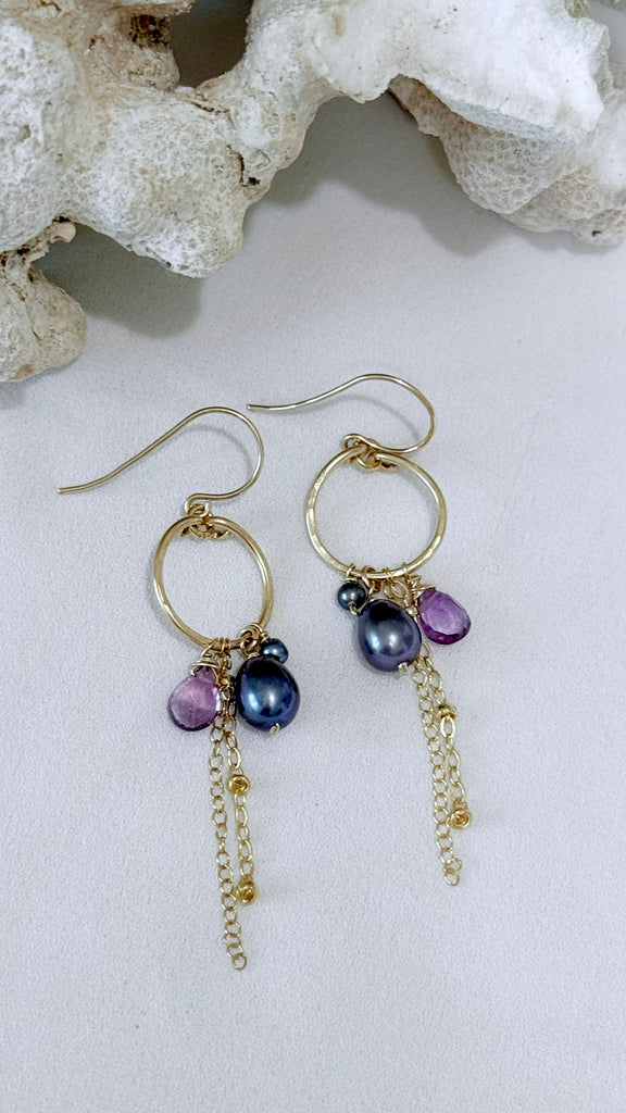 SIENA earrings - Purple mix