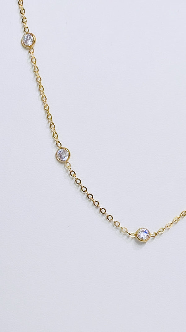 Cubic zirconia station necklace - 18"