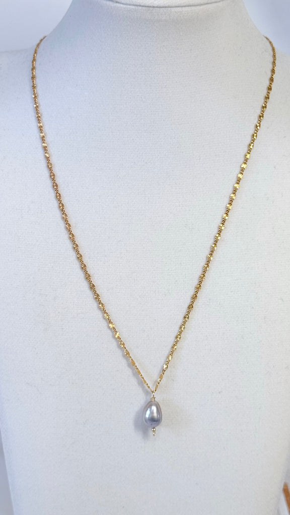 Light Tahitian keshi pendant necklace