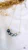 Venus 5 pearl necklace - Silver Blue ombre