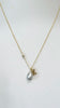 Initial charm Tahitian pearl necklace