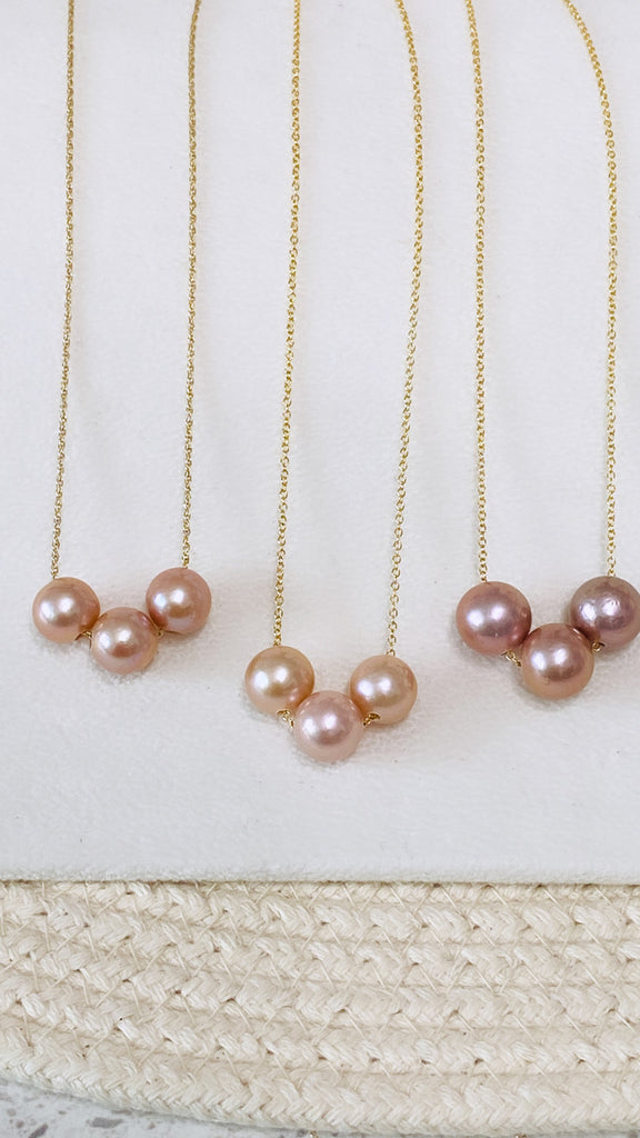 Triple Edison pearl necklace