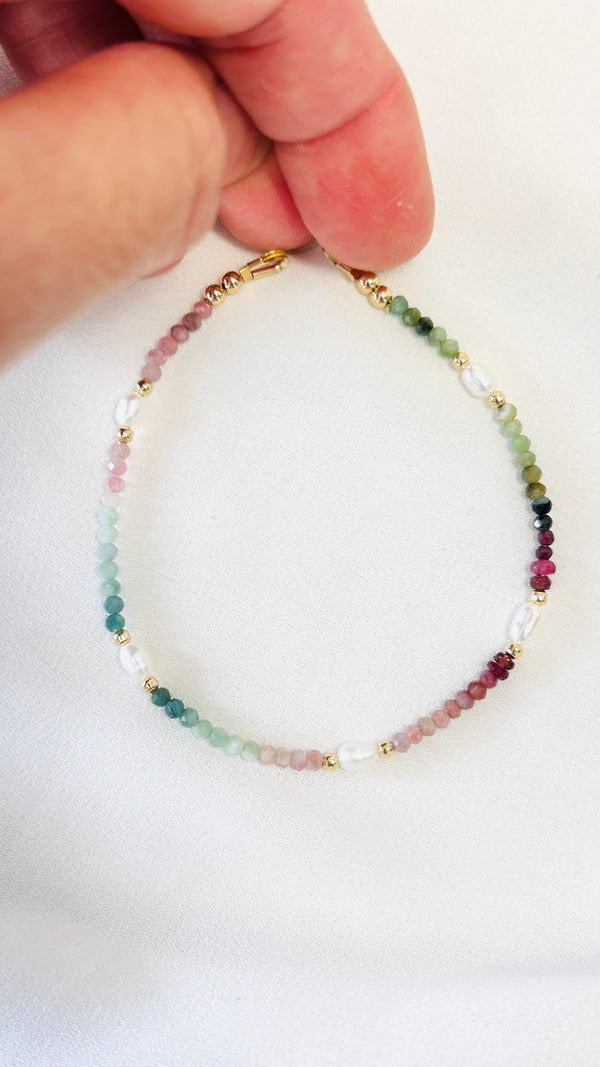 Keshi gemstone bracelet