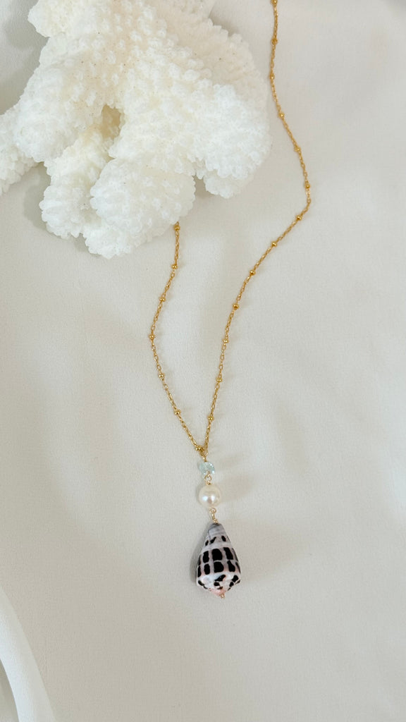 Trinidad necklace - Hebrew x Aquamarine