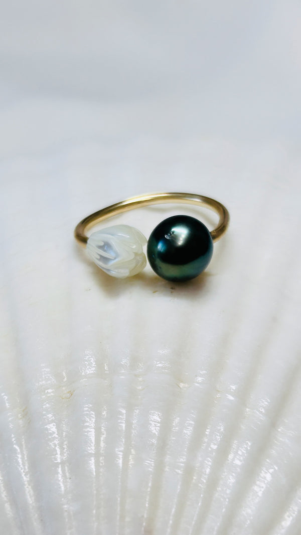Pikake x Pearl ring