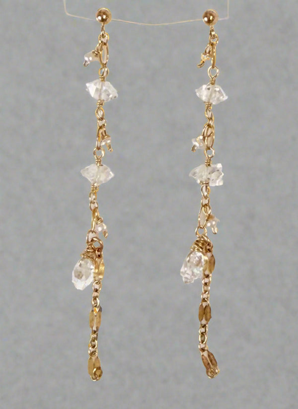 Celestial post earrings - Herkimer diamonds