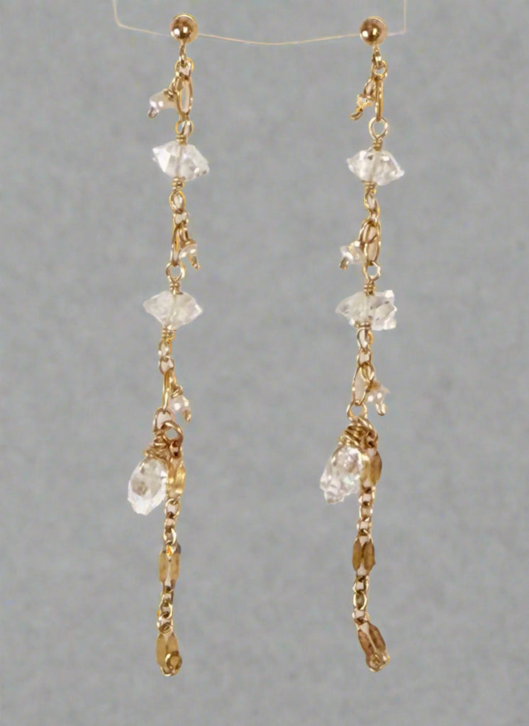 Celestial post earrings - Herkimer diamonds