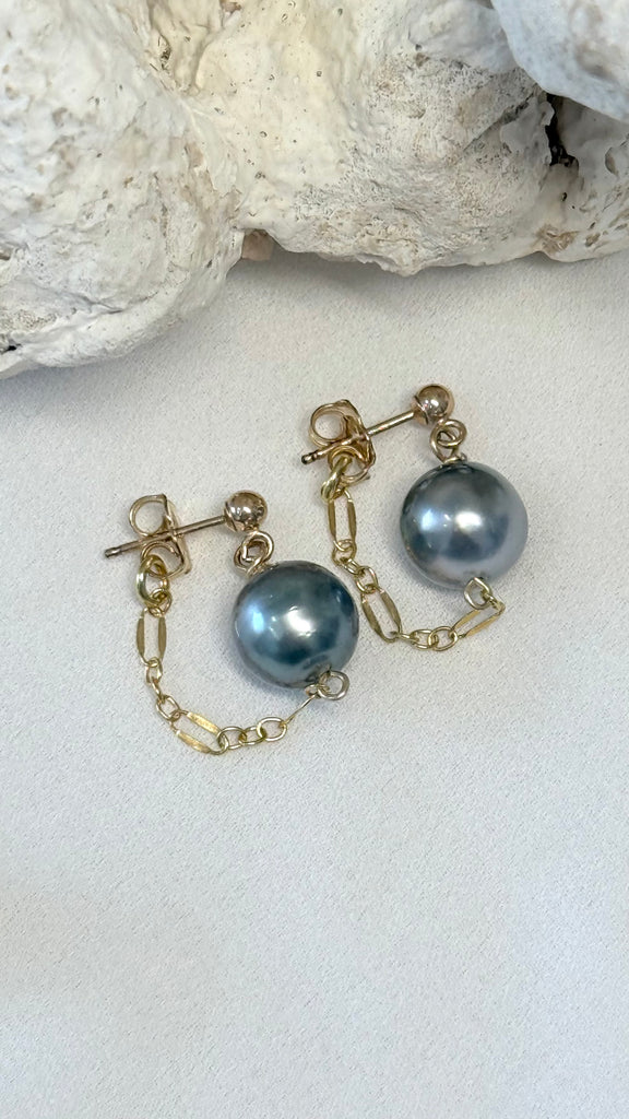 Poolside earrings - Tahitian pearl