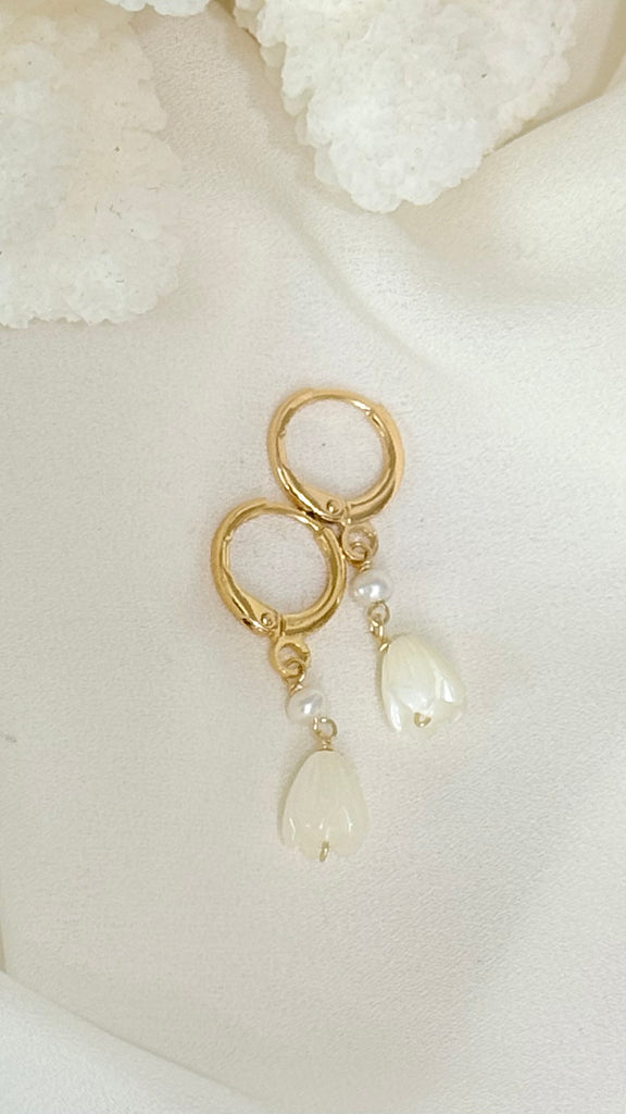 Pikake x keshi huggy earrings - 18k gf