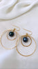 Double hoop pearl earrings - Dark Tahitian