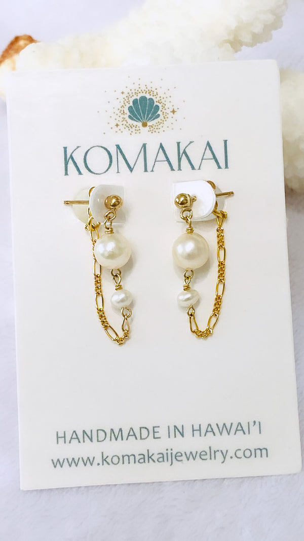 Poolside keshi earrings - Akoya pearl