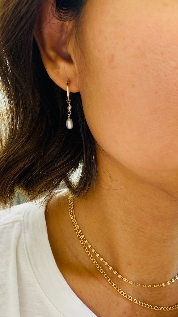 Double Keshi earrings