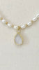Freshwater keshi x Druzy charm necklace