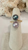 Aubergine x Pink pearl wrap ring