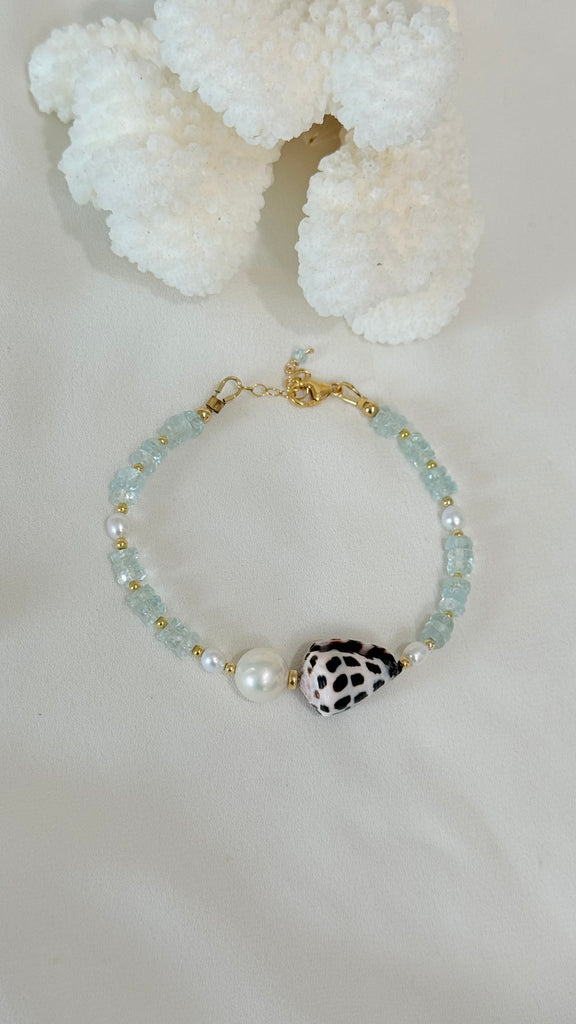 Trinidad bracelet - Hebrew x Aquamarine