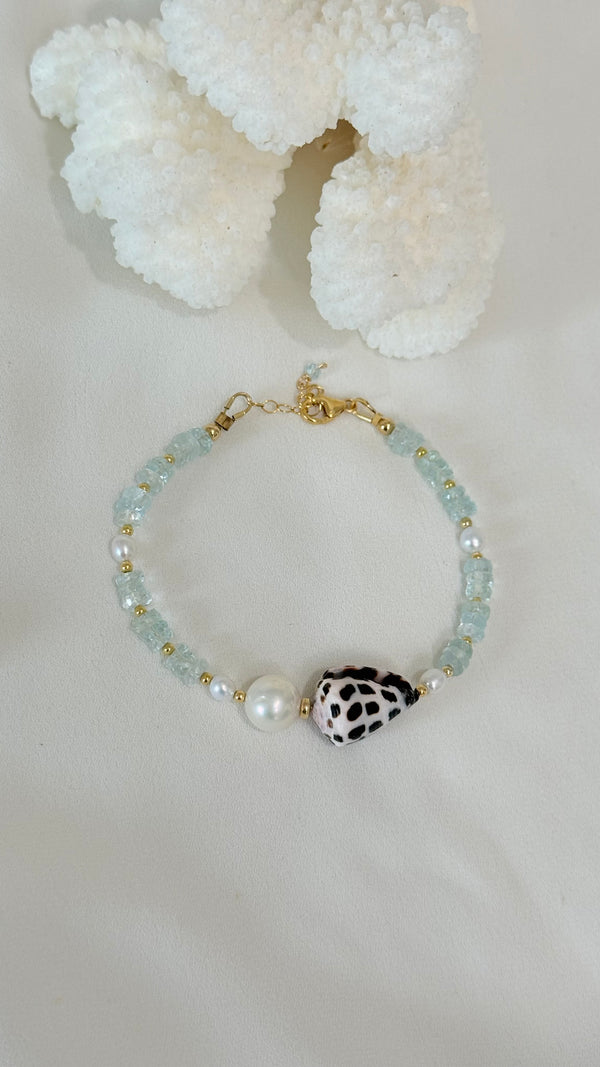 Trinidad bracelet - Hebrew x Aquamarine