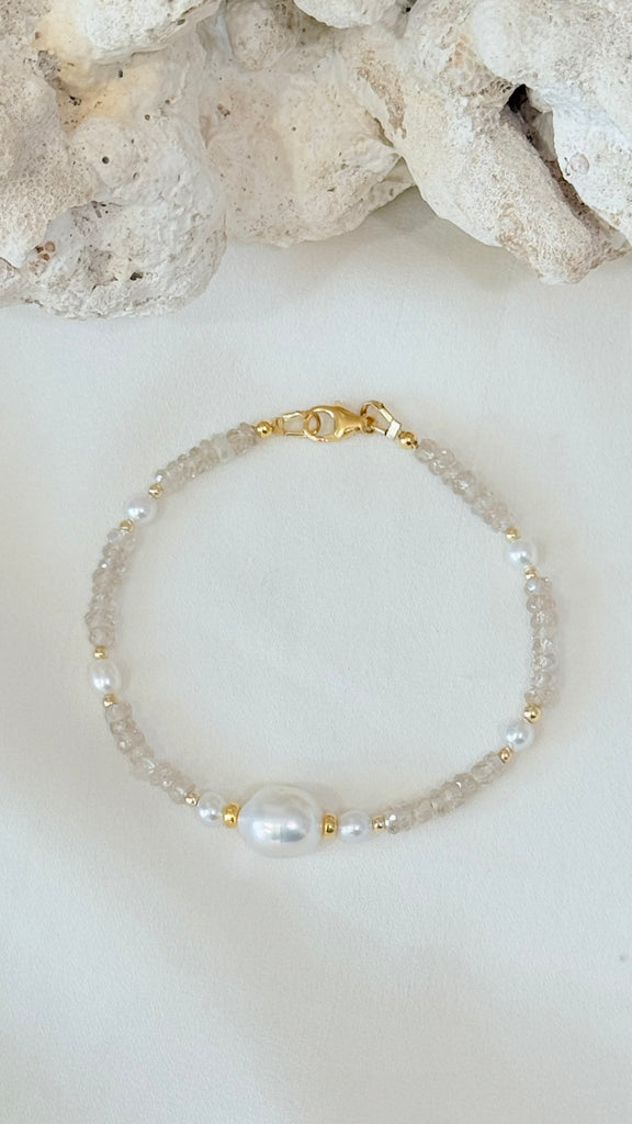 BERMUDA Pearl bracelet - Champagne zircon