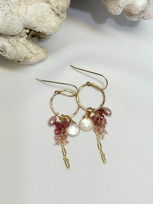 Trellis hoops: Tourmaline