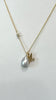 Initial charm Tahitian pearl necklace