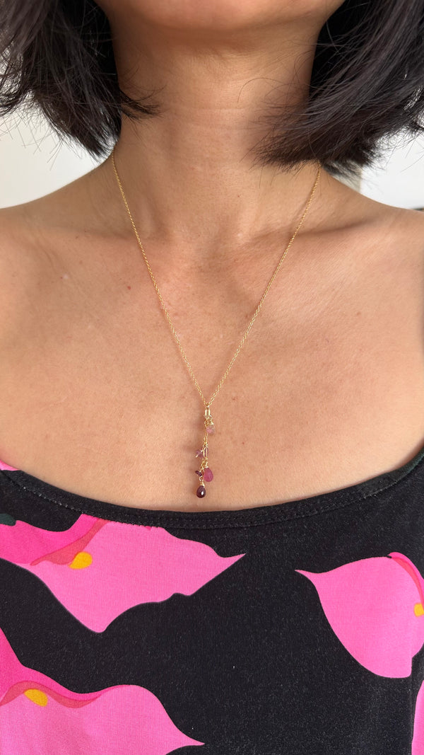 Ombre tourmaline drop necklace