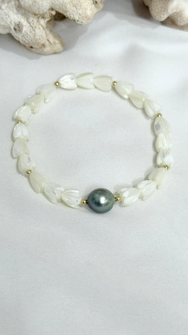 Pikake stretch bracelet - Tahitian
