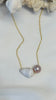 Abbreviated Cone Shell x pearl floating necklace