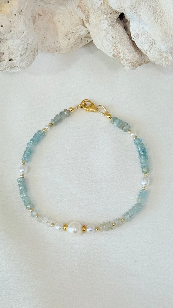 BERMUDA Pearl bracelet - Blue Zircon