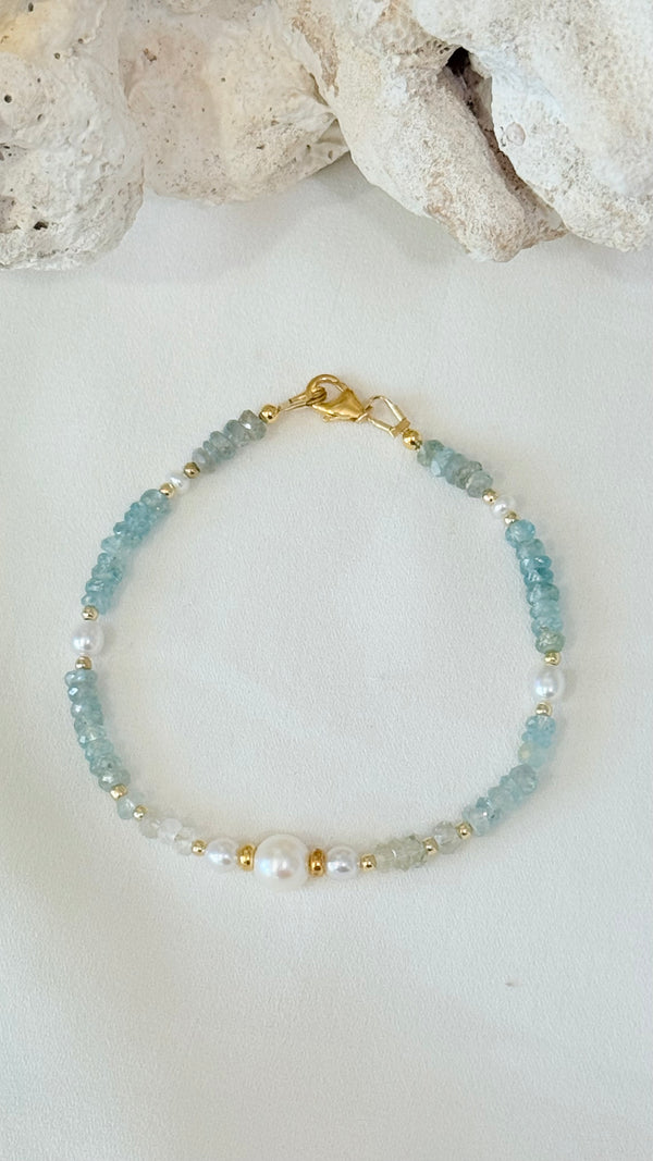 BERMUDA Pearl bracelet - Blue Zircon