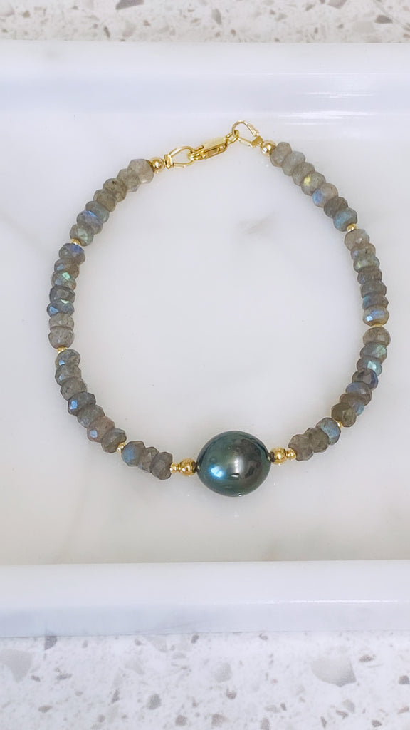 Avalon bracelet - Tahitian x Labradorite