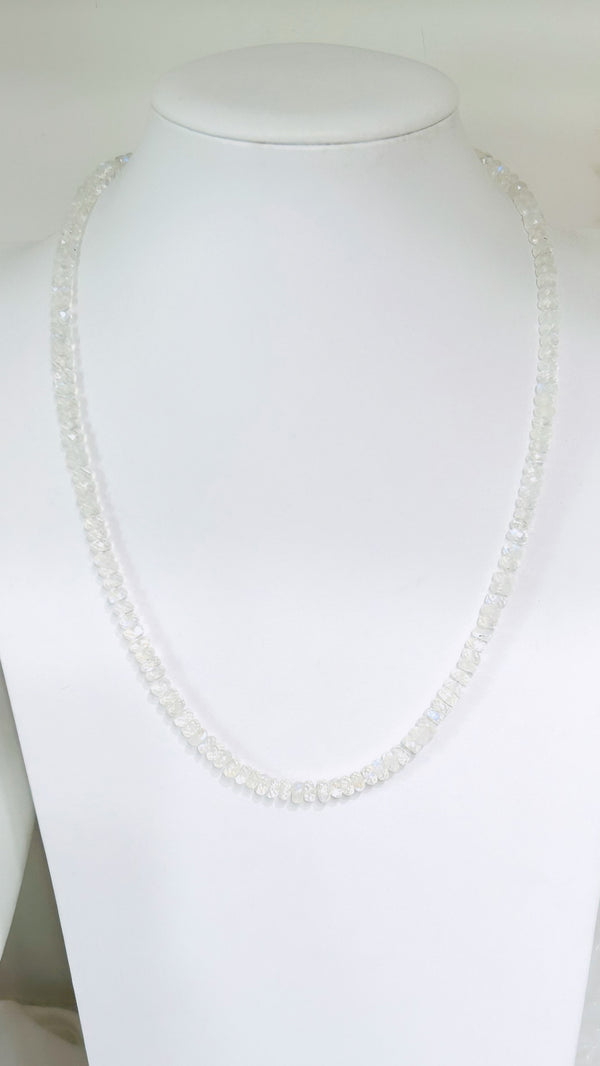 Rainbow moonstone knotted necklace