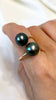 Tahitian pearl bypass ring
