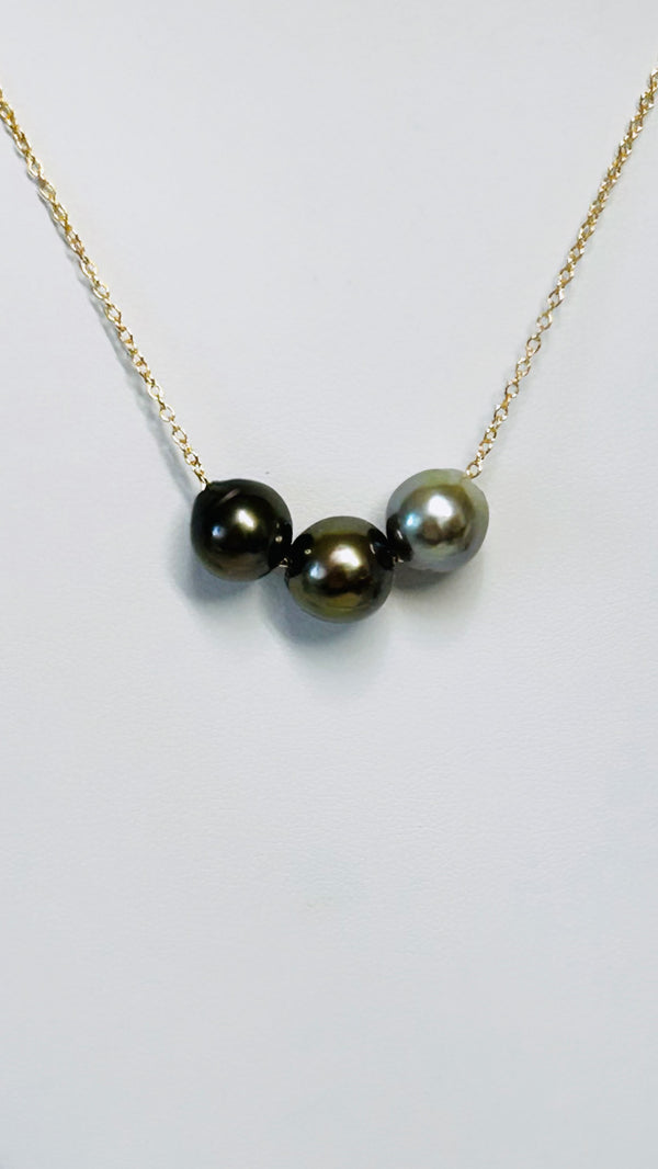 Triple Tahitian Pearl necklace