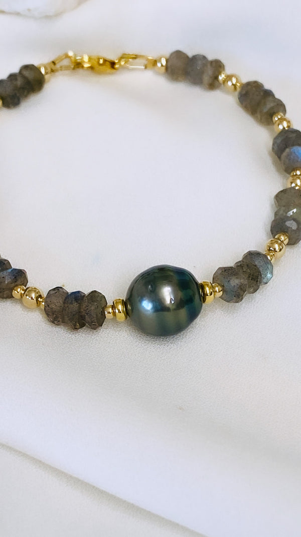 Alexa bracelet - Tahitian x labradorite