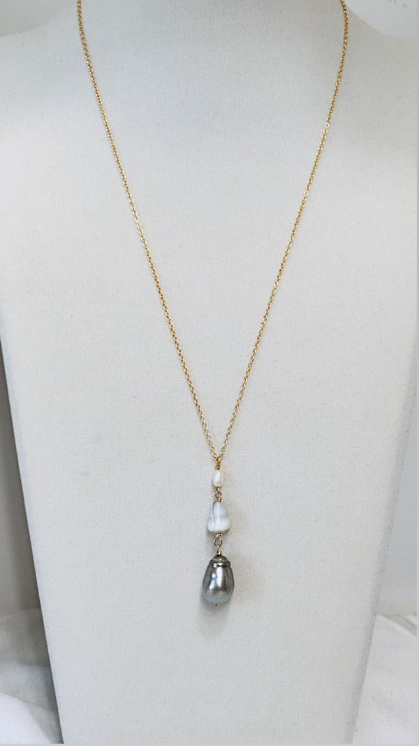 Cone shell lariat necklace