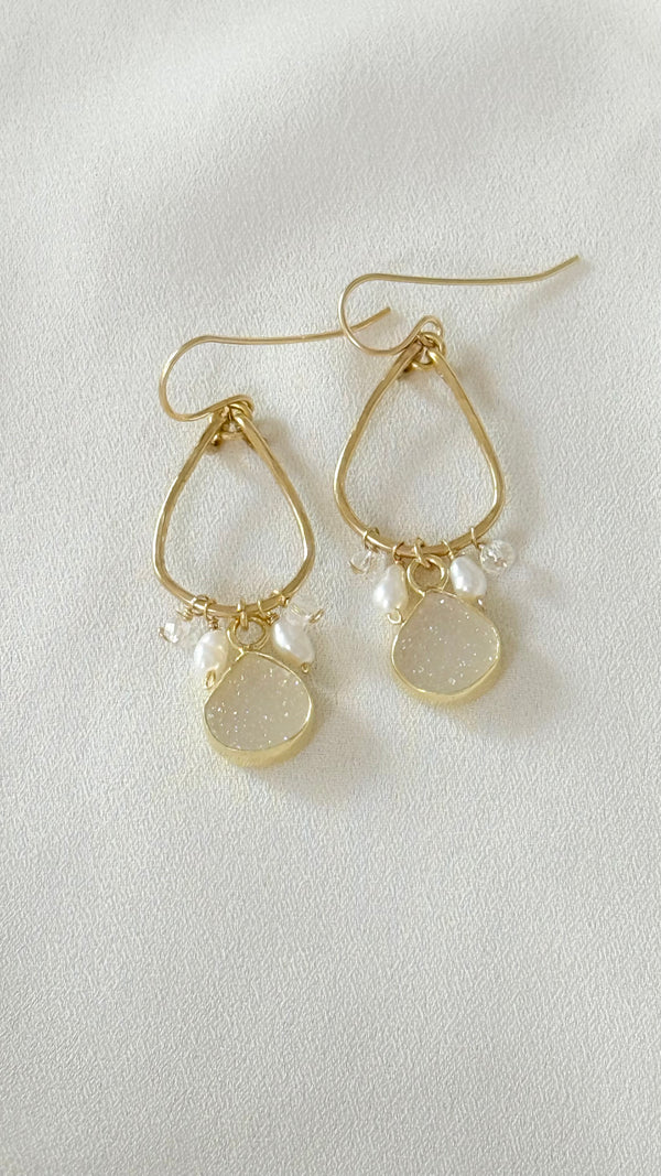 Druzy cluster earrings