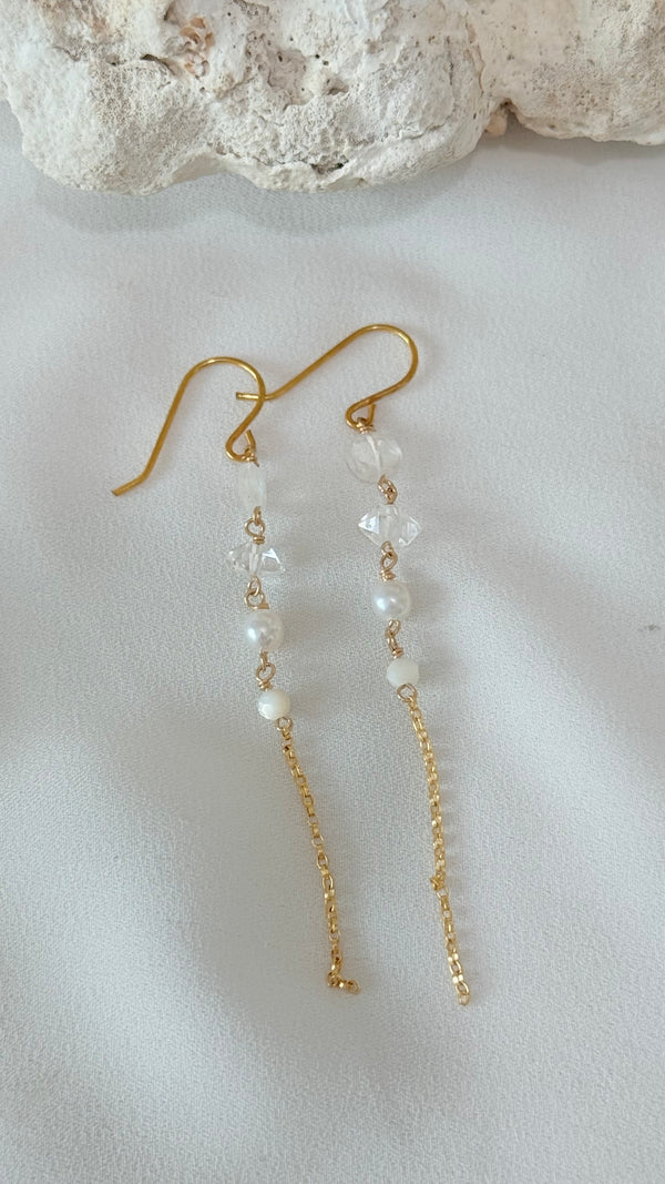 Tulum earrings - Rainbow moonstone