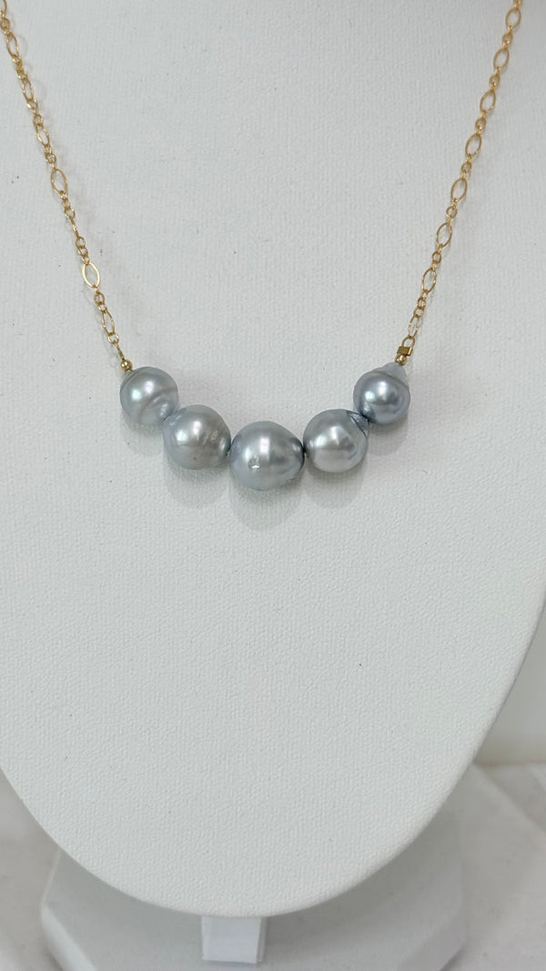 VENUS Pearl necklace - Silver Tahitian